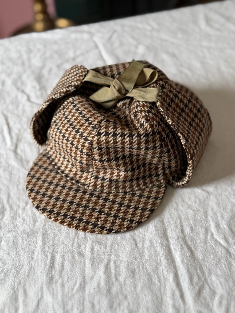 Men’s Autohat Sherlock 100% Wool Made in Scotland Deerstalker Hat Size 6 7/8